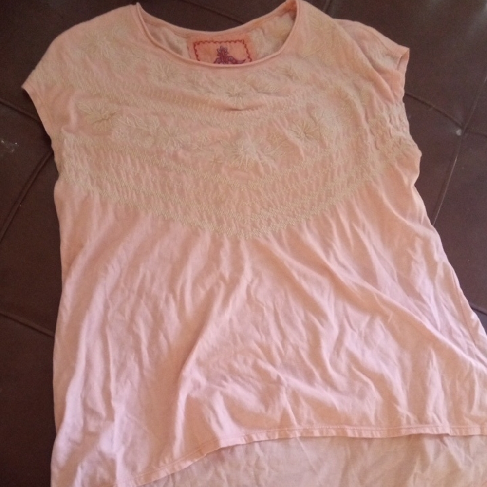 Embroidered Peach Top johnny was